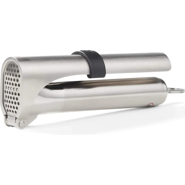 Rösle Knoblauchpresse, Edelstahl 18-10, 18 cm, Klappbares Sieb, für frischen Ingwer und Knoblauch (Ungeschält, geschält), Profiqualität, spülmaschinengeeignet – Bild 1