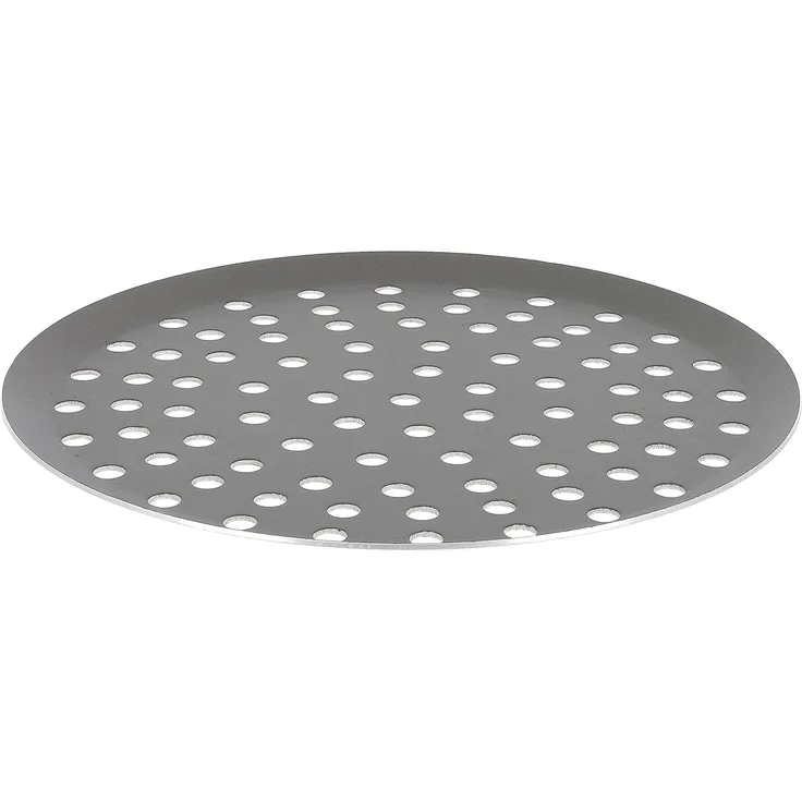 DE BUYER 8137.28 Rundes Gelochtes Pizzablech, Alu Antihaft Choc 28Cm
