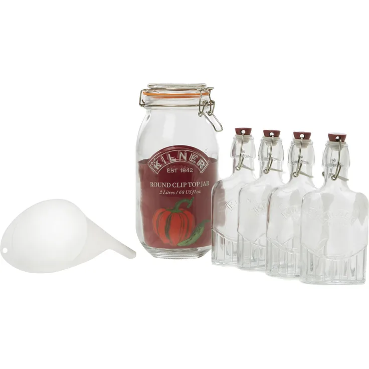 Kilner Schnapsflaschen-Set, für Schlehenlikör, 8 teilig