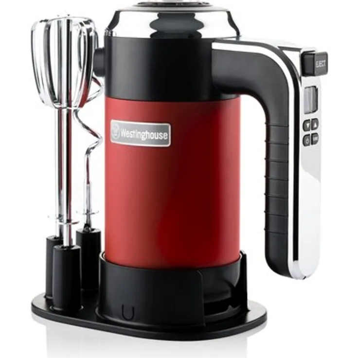 Westinghouse WKHM250RD Handmixer, 350W, 6 Geschwindigkeiten, Turbo-Stufe, Edelstahl, rot