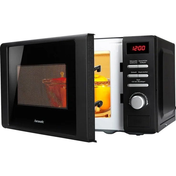Hanseatic Mikrowelle 819021, Grill, 20 l, 700W Schwarz
