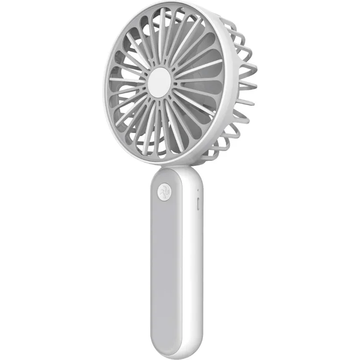Platinet Tischventilator, wiederaufladbar, 1200 mAh, 3 Stufen, Weiß|Grau