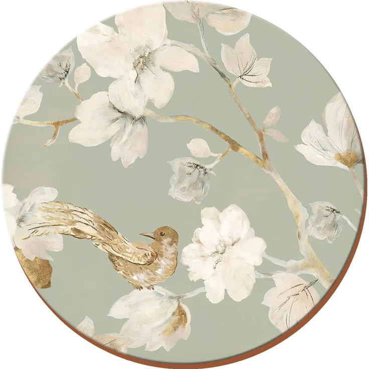 CREATIVE TOPS Duck Egg Floral Premium-Untersetzer mit Korkrückseite im 4-teiligen Set, 12 cm (4 Zoll), One Size