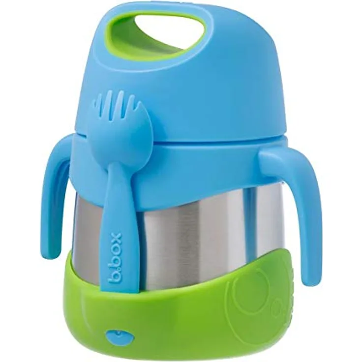 b.box Lunchbox mit abnehmbarem Griff und integrierter Gabel Ocean Breeze, 1 Stück