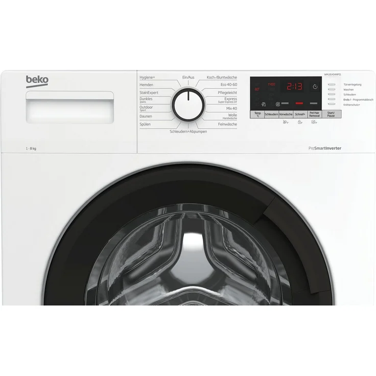 Beko WML81434NPS1, Frontlader-Waschmaschine, C, Fassungsvermögen 8 kg, Standgerät, Breite 60 cm, 15 Programme, Schontrommel – Bild 3