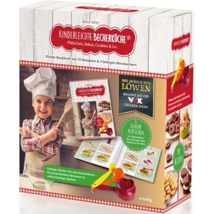 Kinderleichte Becherküche - Plätzchen, Kekse, Cookies & Co.- Backset inkl. 3-farbige Messbecher