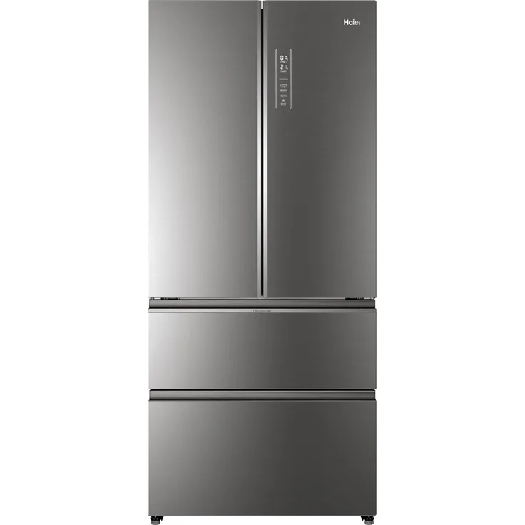Haier HB18FGSAAA French-Door-Kühlschrank, freistehend, silber, Full NoFrost, MyZone Plus, Schnellgefrieren, Wassertank, Breite 83 cm