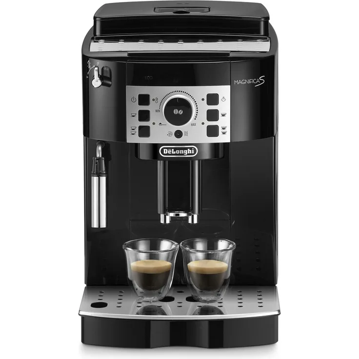 De'Longhi Magnifica S ECAM 20.116.B Kaffeevollautomat, schwarz (integriertes Kegelmahlwerk, leise, Milchschaum-Düse, Spül-Programm, Entkalkungsprogramm)