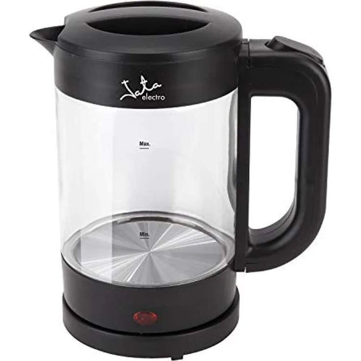 Jata HA702 Glas-Wasserkocher, 1500 W, 1,2 l, transparent, schwarz