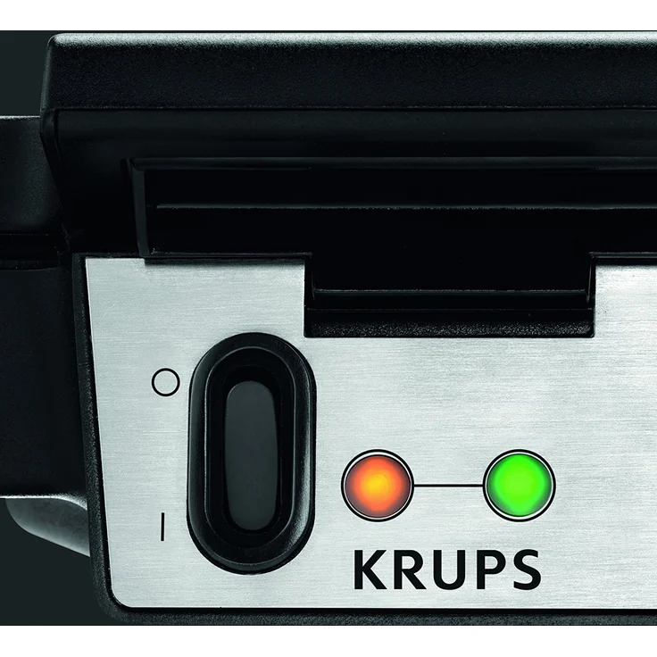 Krups Waffeleisen FDK251, Doppel- Waffeleisen, 2 Belgische Waffeln gleichzeitig, Antihaftbeschichtete Platten, Leichte Reinigung, sicher dank isoliertem Griff, 850W – Bild 4