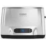 Caso 2778 Inox 2 Design Toaster, 2 Scheiben aus hochwertigem Edelstahl, Toastautomatik, extra großes LCD-Display, 1000 W, silber