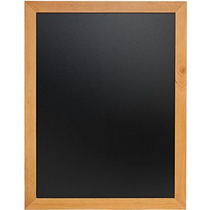 Securit 70 x 90cm Hartholz Kreidetafel - in lackiertem Teak - inkl Wandaufhängung