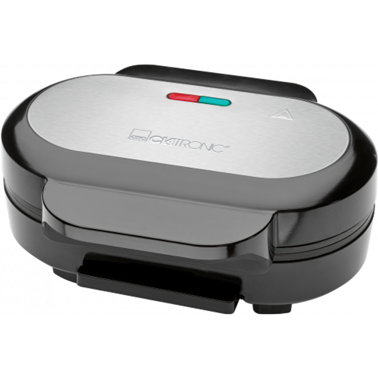 Clatronic HBM 3696 Hamburger-Grill, 2 große Grillflächen, 2 Kontrollleuchten, herausnehmbarer Fettauffangbehälter – Bild 1