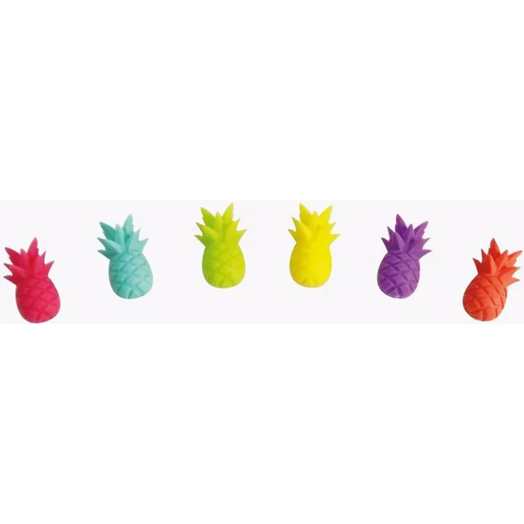 Winkee Trinkhalme ''6er-Set Glasmarkierer ''Tropical Ananas''
