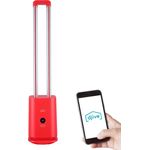 Djive Ventilatorkombigerät Flowmate Tower one, Ventilator mit App & Alexa Steuerung, Luftreiniger mit HEPA 12 Filter, ca. 105cm hoch, rotorloser Turmventilator mit Fernbedienung, 80° Oszillation, LED Display, 35W, rot