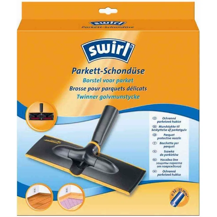 Swirl Parkett-Schondüse (Ultraflache Staubsaugerdüse mit Filzgleitern, 32mm-35mm, Passend z.B. für Miele, Siemens, Bosch, Philips, Kärcher, AEG, Samsung, Rowenta)