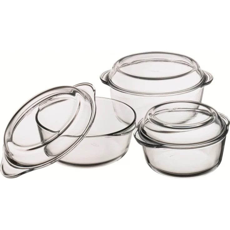 Auflaufformen Set aus hitzebeständigem Glas 6tlg.
