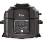 Ninja OP300EU Foodi Multikocher, Schnellkochtopf, Heißluftfritteuse, Dampfgarer und Langsamgarer in einem, Tender-Crisp-Technologie innen saftig, außen knusprig, 1460W, 6 L, inkl. Dampfgareinsatz, Frittierkorb, Deckel, schwarz