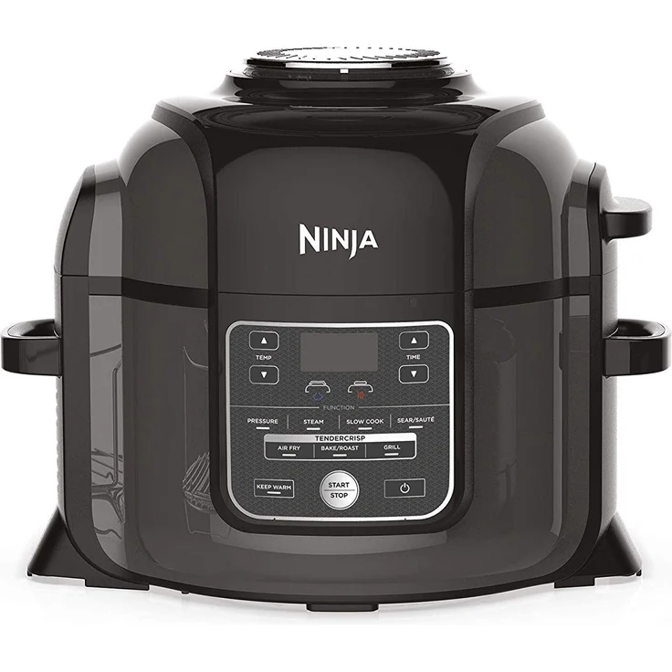 Ninja OP300EU Foodi Multikocher, Schnellkochtopf, Heißluftfritteuse, Dampfgarer und Langsamgarer in einem, Tender-Crisp-Technologie innen saftig, außen knusprig, 1460W, 6 L, inkl. Dampfgareinsatz, Frittierkorb, Deckel, schwarz – Bild 1
