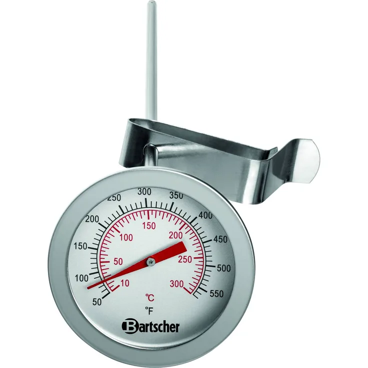 Bartscher Fritteusen Thermometer Edelstahlfühler, verstellbarer Halte-Clip