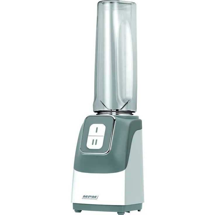 MPM MBL-22 Good to Go Glass, Personal Blender mit 2 x 600ml Flaschen, Smothie, 350W, BPA frei, 350, 600 milliliters, Gray