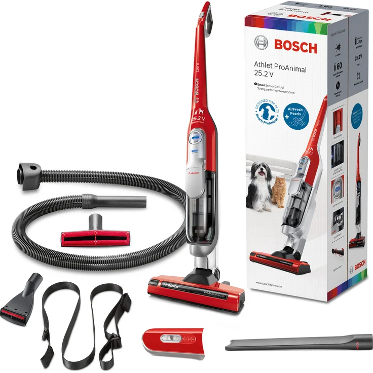 Bosch BCH6ZOOO Zoo'o ProAnimal Handsaubsauger, 60 min Akkubetrieb, Hygienefilter, freistehend, rot – Bild 2