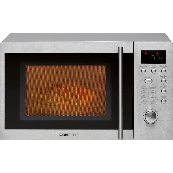 Clatronic MWG 778 U Mikrowelle mit Grill, unterbaufähig, Standgerät, 20 Liter Garraum, 800 Watt, 8 Automatikprogramme, 95-Minuten-Timer mit Endsignal, Digitaluhr – Bild 1