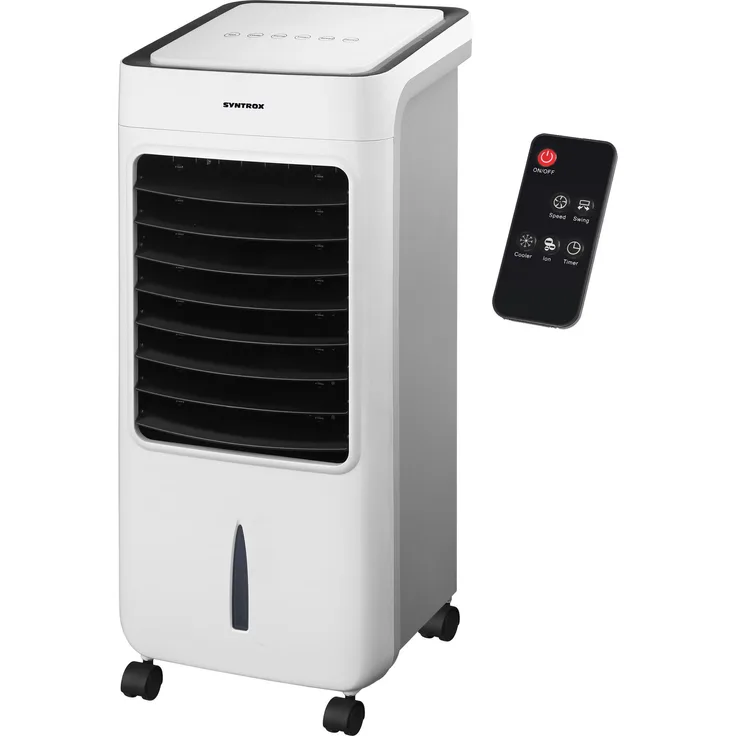 Syntrox Germany 4 in 1 Luftkühler Luftbefeuchter Lufterfrischer und Ventilator mit Touch Panel und Fernbedienung Luftdurchsatz 900 m³-h AC-80W-8L Breeze