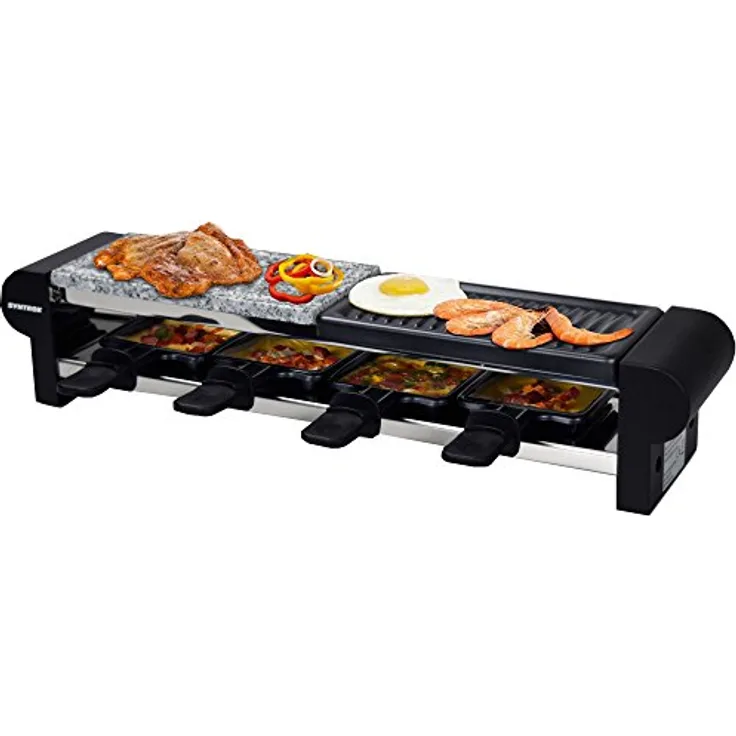Syntrox RAC-600W Thurgau Raclette-Grill, 2 x 10,2 x 20,5 cm, Antihaftbeschichtet, 600 Watt