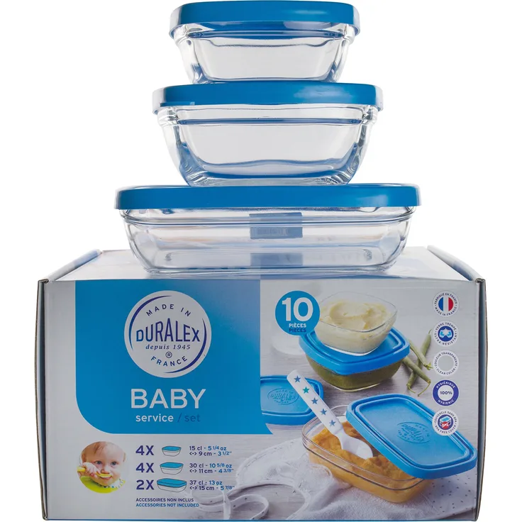 Duralex 9076 AS10 Baby 10-teiliges Tischservice, Glasgeschirr, transparent, 21,4 cm