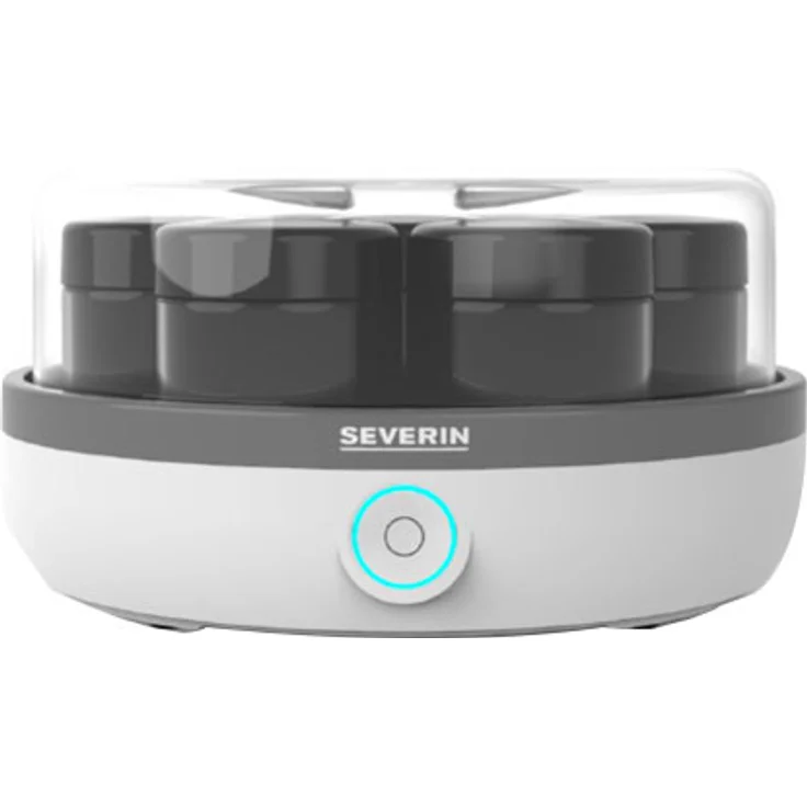 Severin JG 3518 Joghurtbereiter, 18W, 7 Portionsgläser á 150 ml, weiß - grau – Bild 1