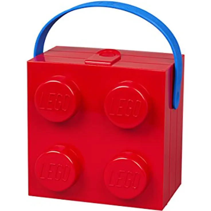 LEGO Brotdose mit Tragegriff, Tragbare Aufbewahrungsbox, rot