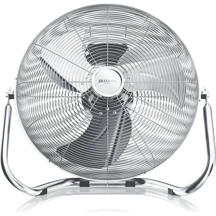 Brandson Windmaschine Retro Stil 120 Watt - Ventilator in Chrom - Standventilator 50cm - Bodenventilator - hoher Luftdurchsatz - stufenlos neigbarer Ventilatorkopf - Silber – Bild 1