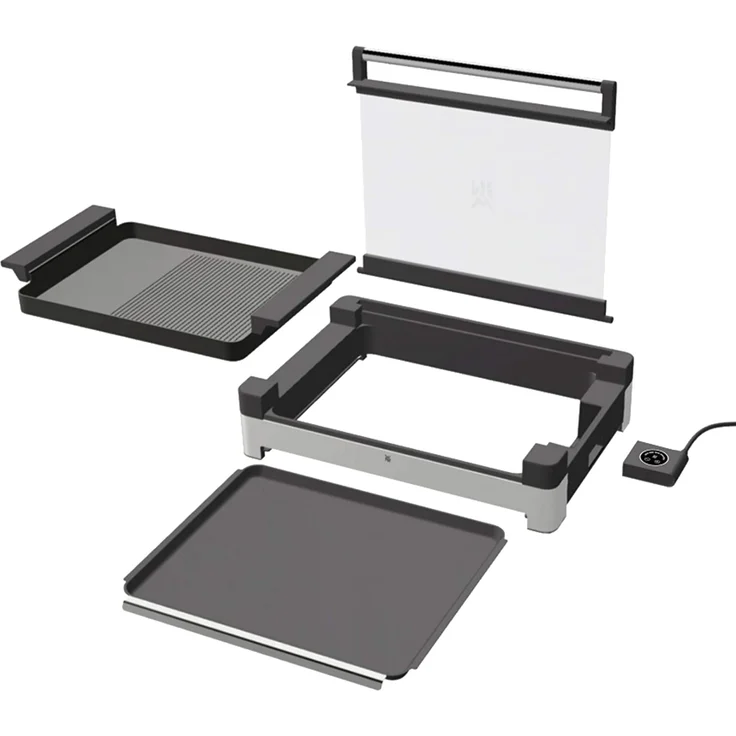 WMF Lono Elektro Tischgrill mit Glasdeckel, beschichtete Grillplatte, 2200 Watt, edelstahl matt – Bild 4