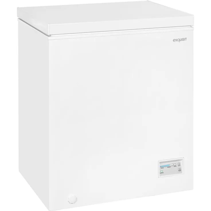 Exquisit GT150-E-040E Gefriertruhe, freistehend, weiß, Schnellgefrieren, Breite 70.5 cm, Energieklasse E
