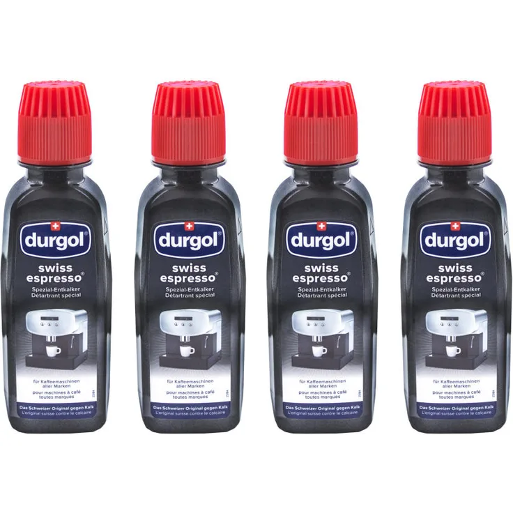 Durgol Swiss Espresso Spezial-Entkalker, Spezialentkalker, 2 Packungen, 4 x 125ml