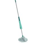 Leifheit Classic Wringmop, Wischmopp mit integrierter Wringglocke zum Bodenwischen ohne Bücken und mit sauberen Händen, besonders saugfähig, waschbar bei 60°, Wischer für große Flächen