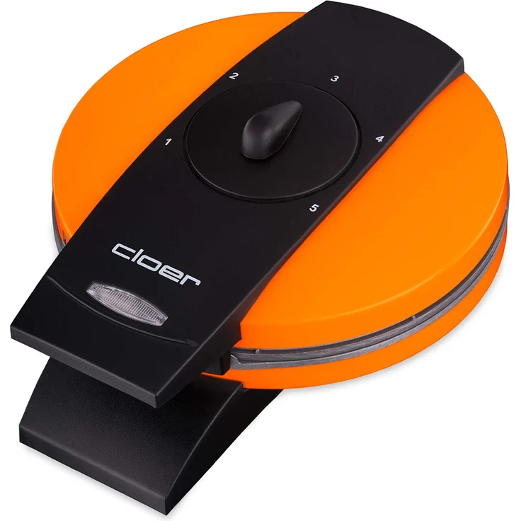 cloer 1627-15 Waffelautomat für klassische Herzchen-Waffeln - 930 W-Waffelgröße 15,5 cm-stufenlos wählbarer Bräunungsgrad, Orange – Bild 1