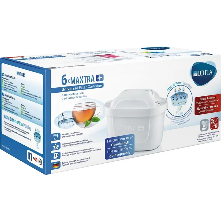BRITA Maxtra+ Wasserfilter-Kartuschen, Weiß, Plastik, weiß, 6 Stück