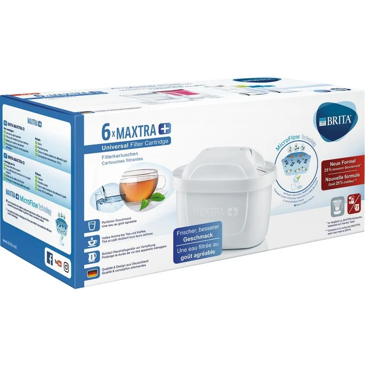 BRITA Maxtra+ Wasserfilter-Kartuschen, Weiß, Plastik, weiß, 6 Stück – Bild 1