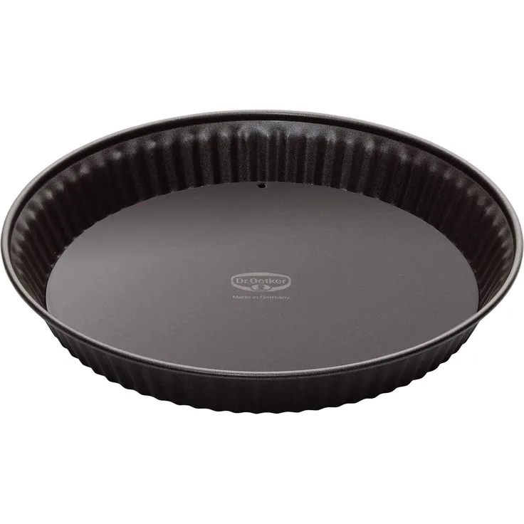 Dr. Oetker Quicheform Ø 28 cm, Tarteform der Serie Back-Edition mit le-Hebeboden, runde Backform mit Antihaft-Ring (Farbe: braun), Menge: 1 Stück