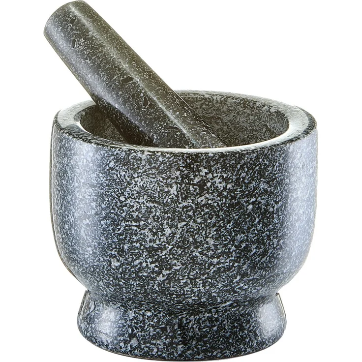 Zeller 24500 Mörser und Stößel-Set, Granit, anthrazit, ca. 12 x 12 x 10 cm – Bild 1