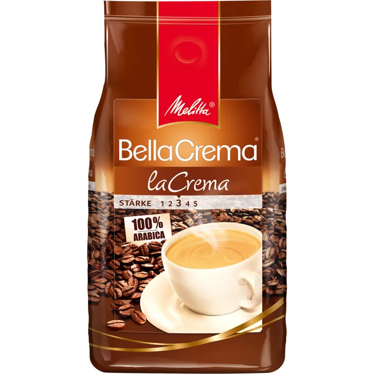 Melitta Kaffee BellaCrema LaCrema ganze Bohne, mittelstarke Kaffeebohnen, 1000g