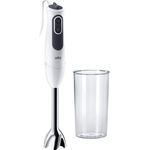 Braun MultiQuick 3 MQ 3100 Stabmixer, 750 W, 1 l Geschwindigkeiten und ein Turbo, POWERBell Plus, SPLASHControl, EasyClick, Kunststoff, weiß-grau