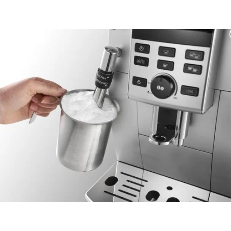 De'Longhi ECAM 25.120.SB Kaffeevollautomat mit Profi-Milchaufschäumdüse für Cappuccino und integriertem Mahlwerk, mit Espresso- und Kaffee Direktwahltasten und Drehregler, 2-Tassen-Funktion, Großer 1,8 Liter Wassertank, silber – Bild 8