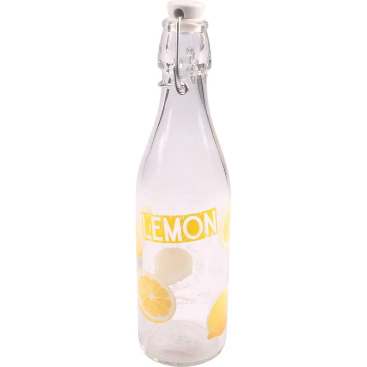 Drahtbügelflasche Zitrone 0,5L Bügelverschluss Saftflasche Trinkflasche Flasche