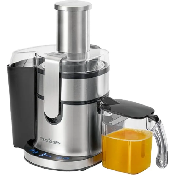 Profi Cook PC-AE 1156 Automatik-Entsafter, Longlife-Profi-Motor (800 W), 18000 U-min, Schwarz-Edelstahl