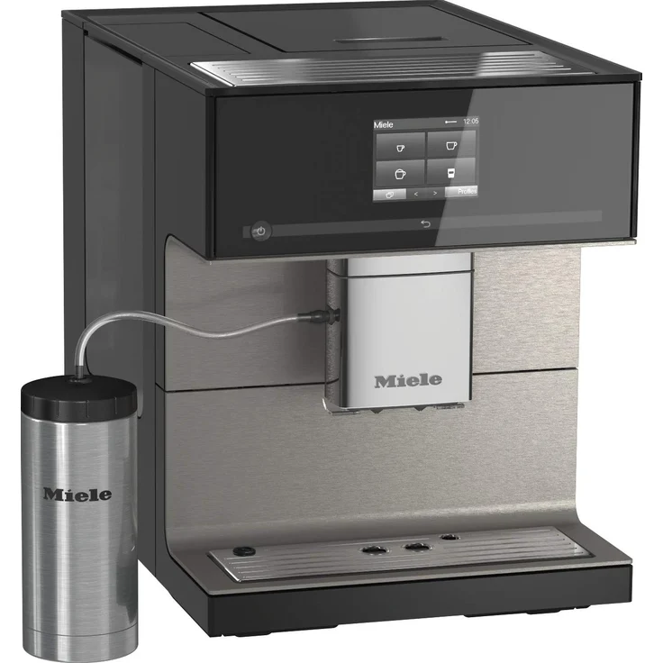 Miele CM 7550 Kaffeevollautomat (Smartphone bedienbar mit WiFiConnect, Kaffeemaschine mit vollautomatischer Entkalkung) schwarz, mit Milchsystem – Bild 1