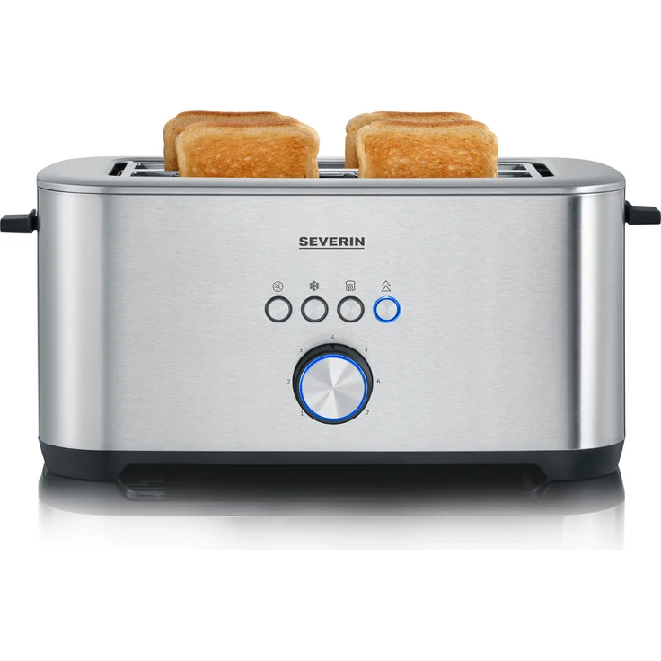 Severin AT 2512 2-Schlitz-Toaster, 1400W, 7 Bräunungsstufen, edelstahl – Bild 1