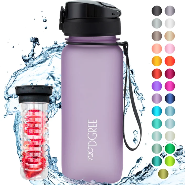 Trinkflasche Wasserflasche Fruchteinsatz 0,65L - BPA-Frei uberBottle 720 DGREE lilac – Bild 1